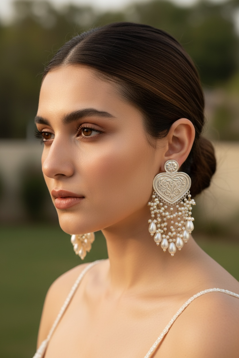 Afghan Handmade Silver Tassels Jhumkay