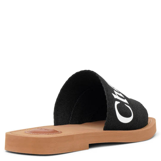Chloe Woody Canvas Slides
