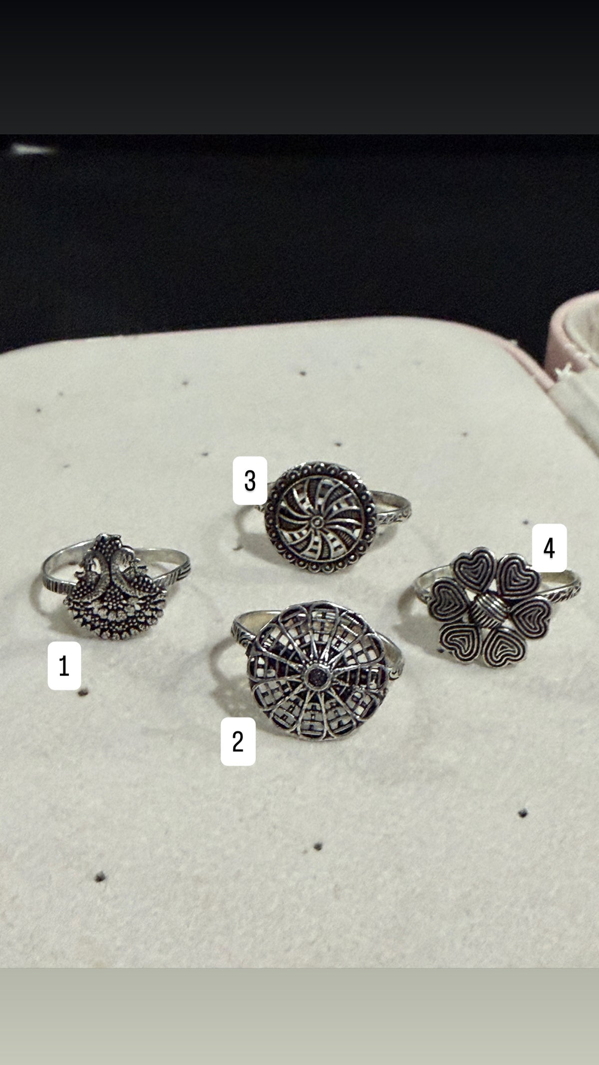 Oxidised Floral Rings