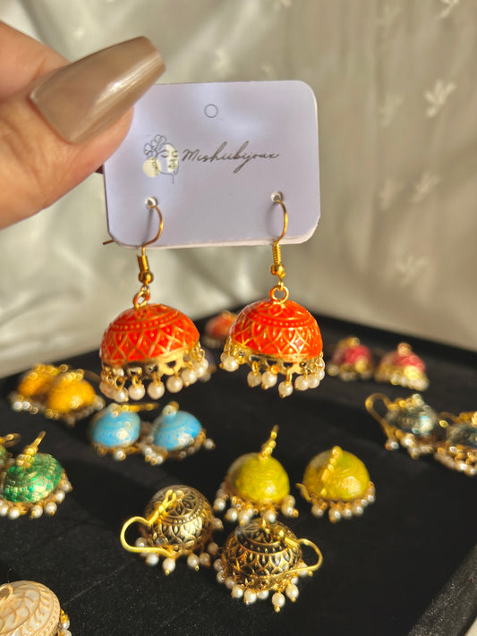 Multicolour Minakari Jhumkis