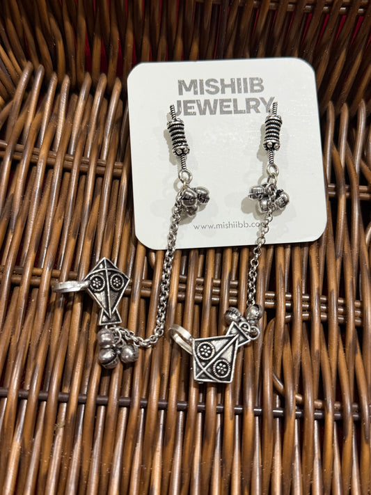 Patang Dori Chained Earrings