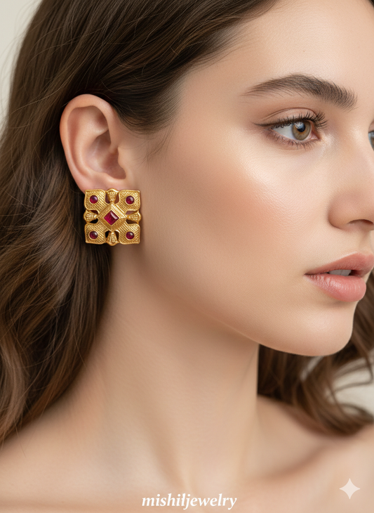 Traditional Rajwari Studs - Mishii B Jewelry