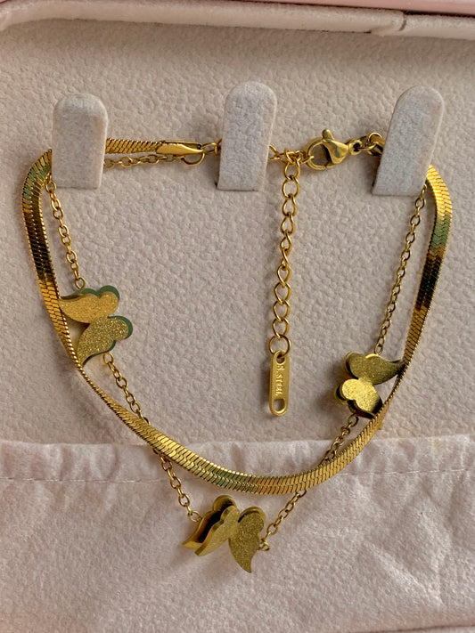 S.Steel Butterfies Bracelet
