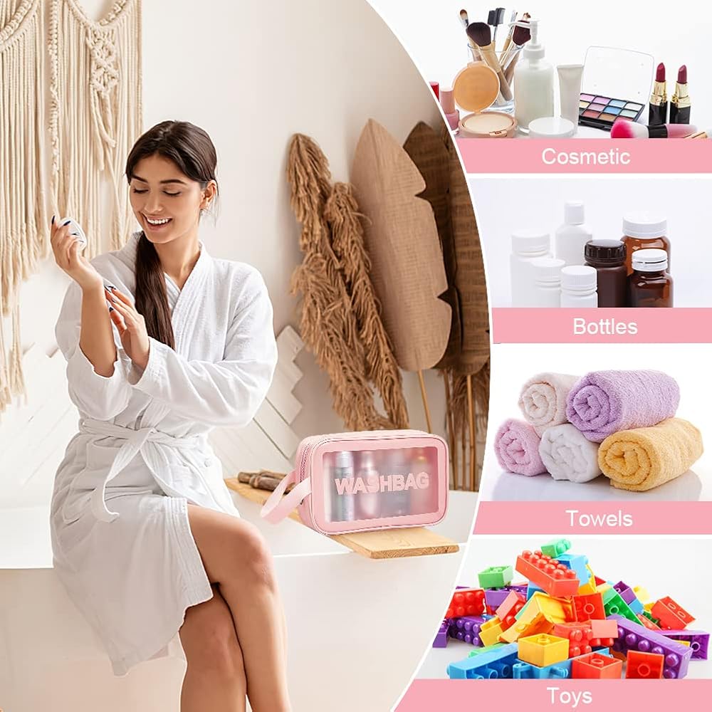 3 Pcs Washbag Set - Pink