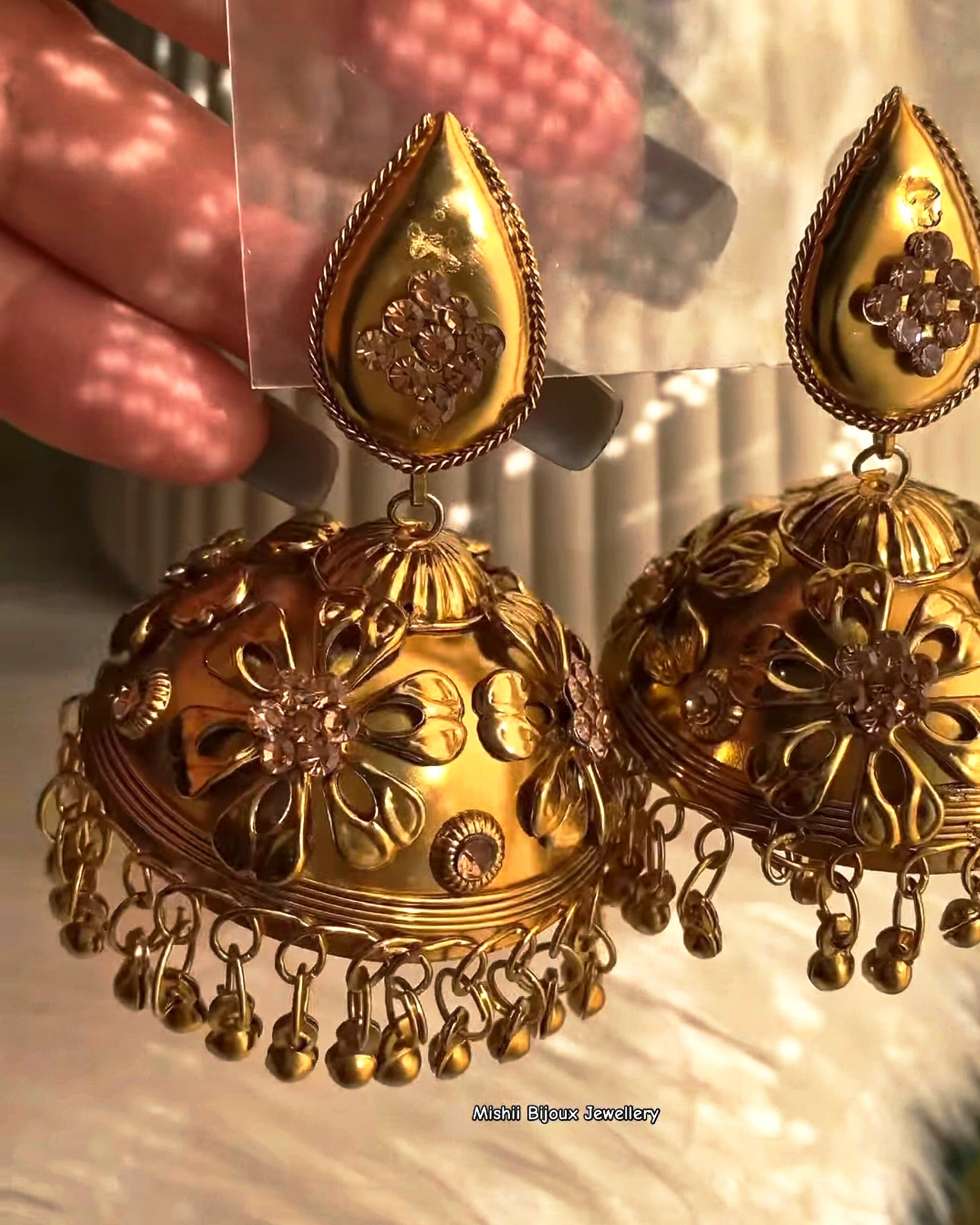 Rustic Copper Dome Jhumkay
