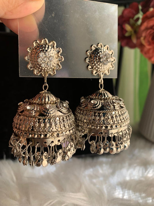 Moonlight Silver Jhumkay