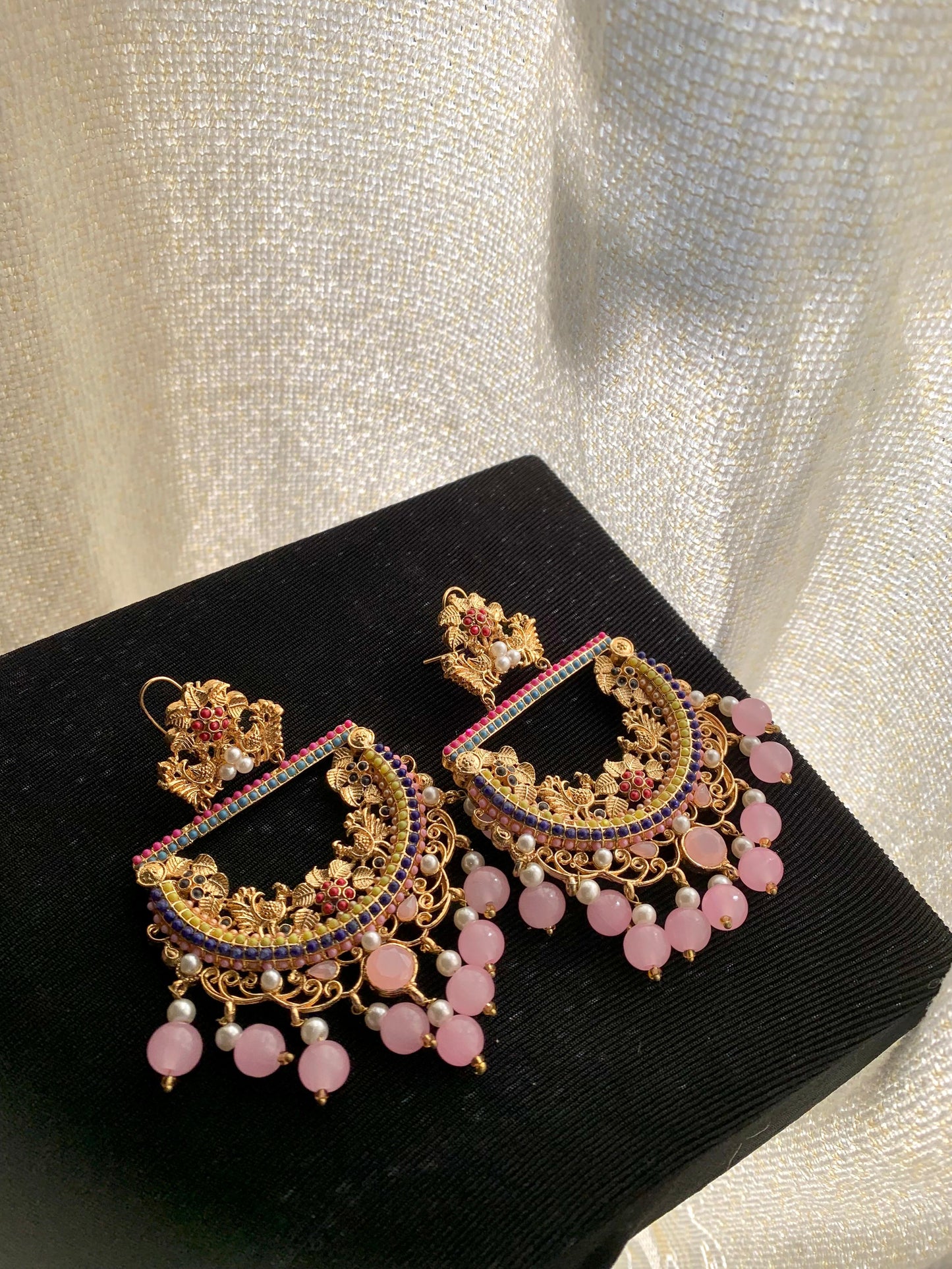 Mor Inspired Jhumkay Pink