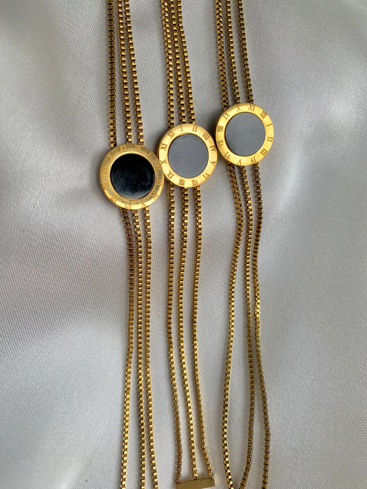 Roman Black Layered Bracelet