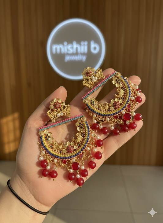 Textured Peacock Earrings