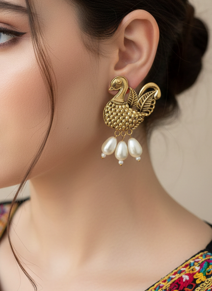 Lustrous Moor Bird Studs