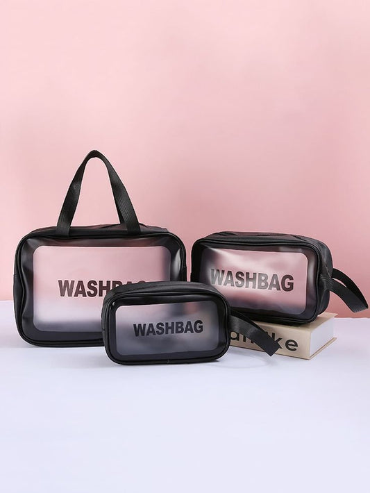 3 Pcs Washbag Set - Black