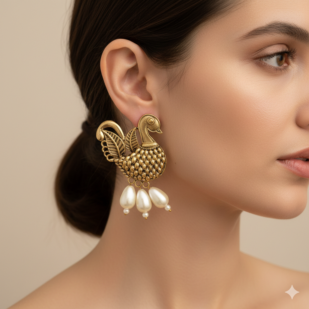 Lustrous Moor Bird Studs