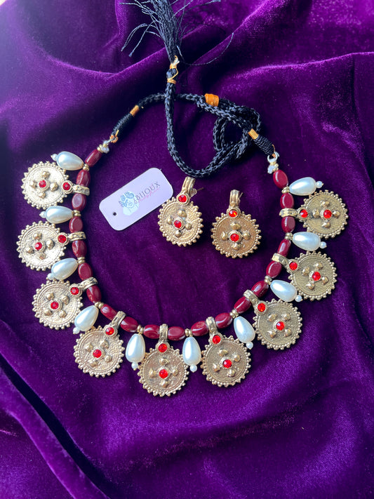 Burgundy Maroon Choker