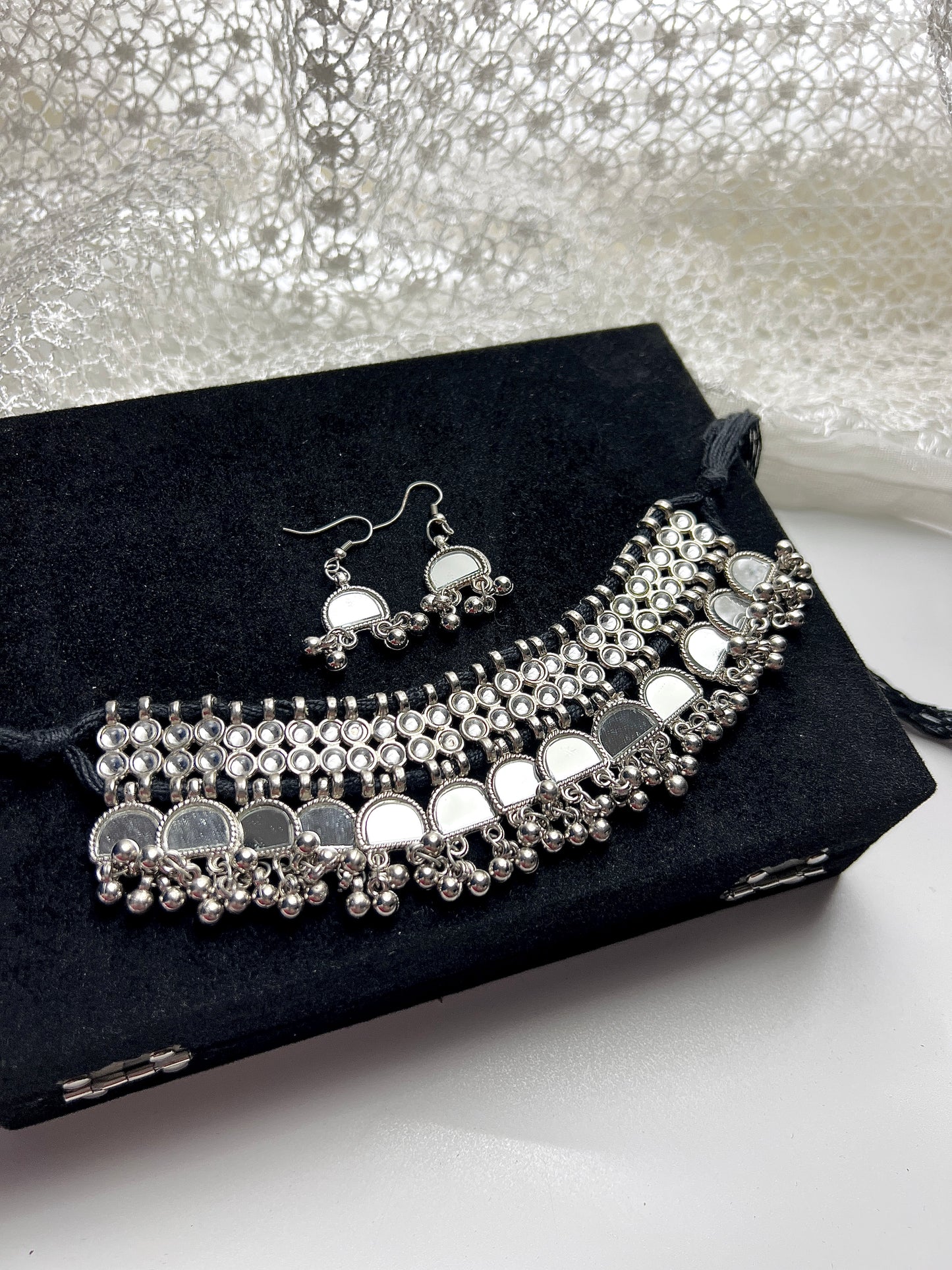 Ethnic Mirror Choker Set