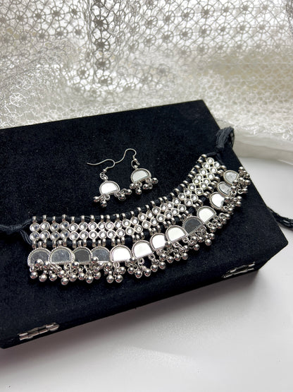 Ethnic Mirror Choker Set