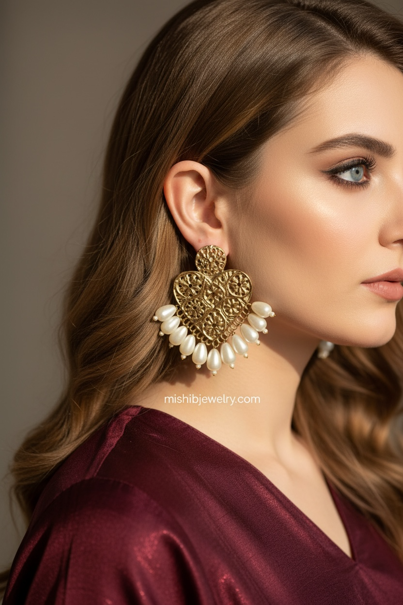 Sage Drop-Pearl Studs