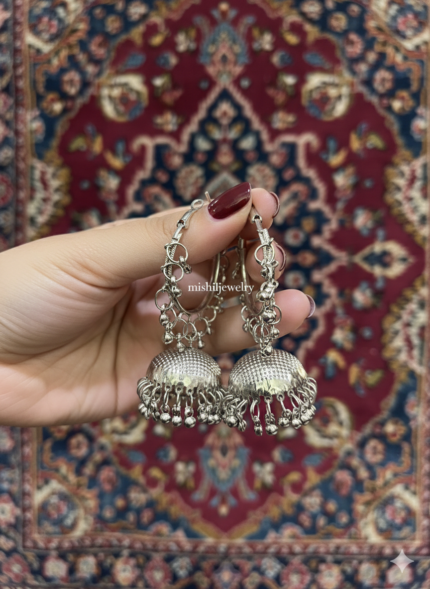 Roman Silver Jhumkis