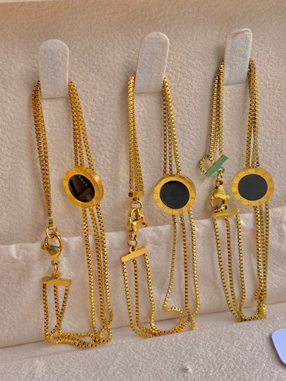 Roman Black Layered Bracelet