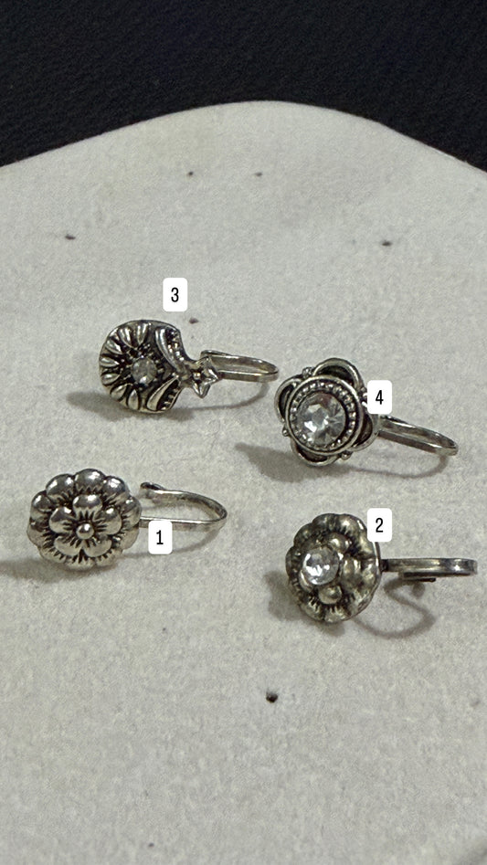 Silver Flower Nathli's