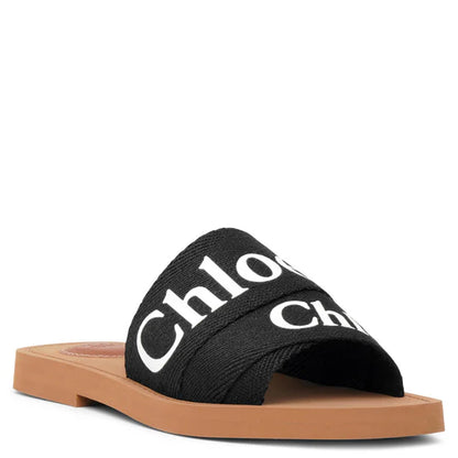 Chloe Woody Canvas Slides