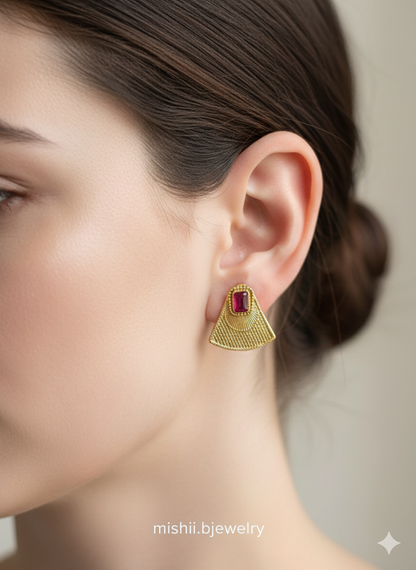 Antique Rajwa Studs - Mishii B Jewelry