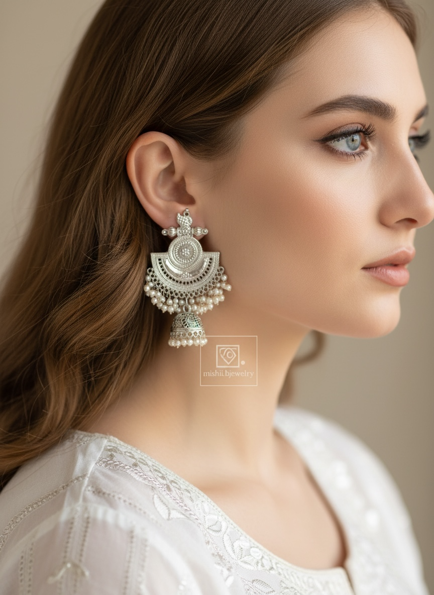 Swans Silver Jhumkay