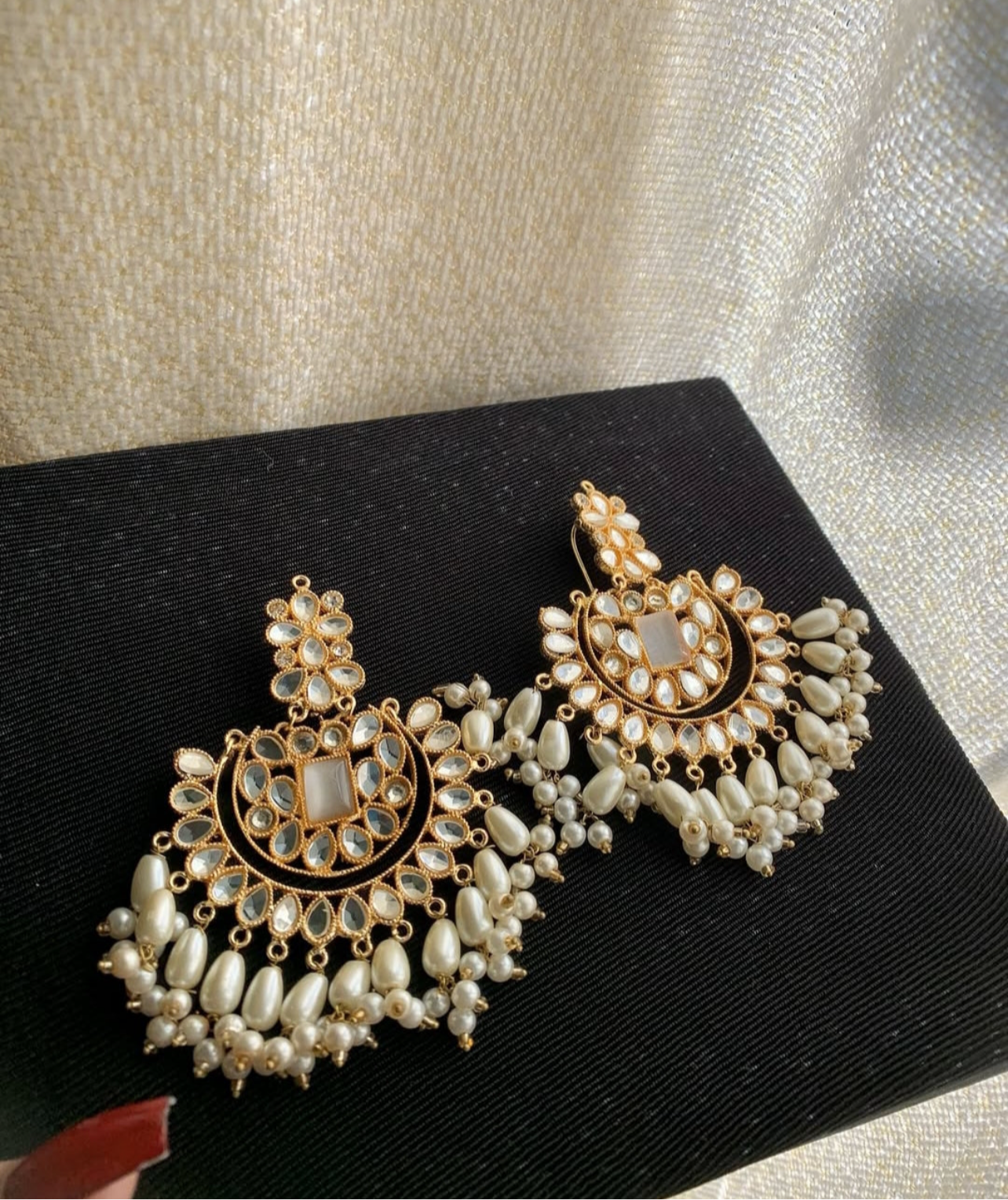 Polki Pearl Earrings