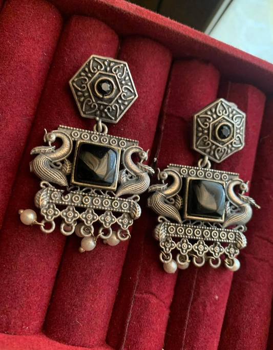 Brass Oxidized Earrings