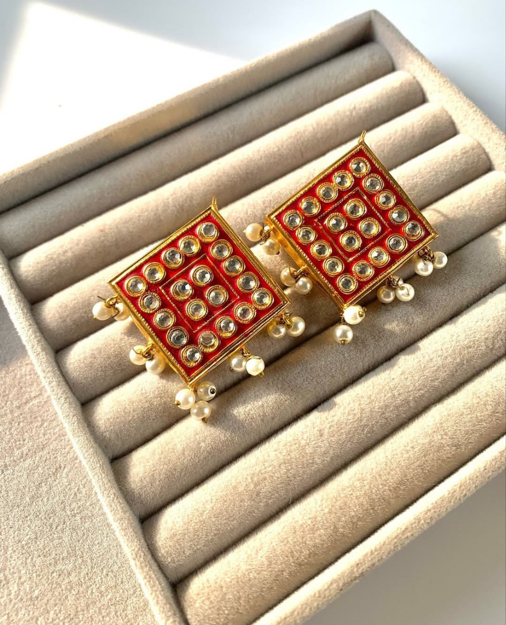 Velvet Kundan Studs