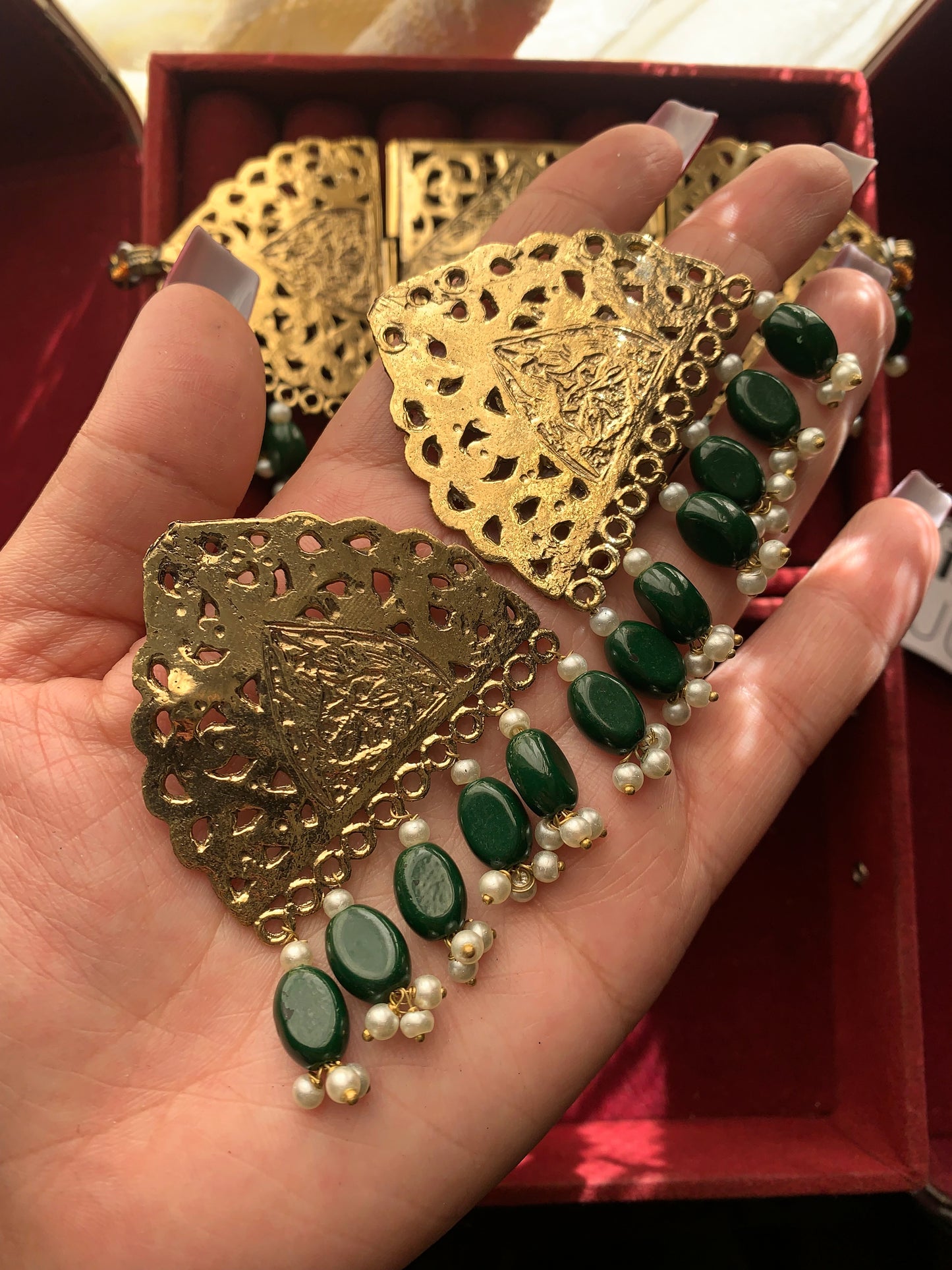 Bottle Green Fusion Studs