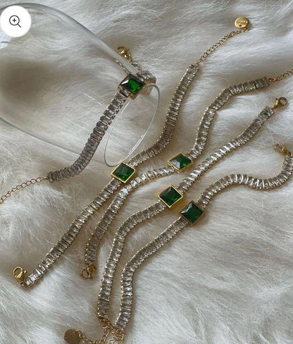 Rhinestone Emerald Bracelet
