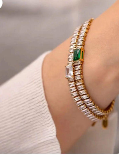 Rhinestone Emerald Bracelet