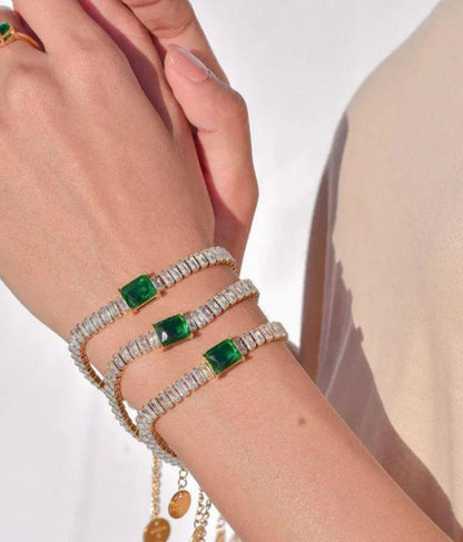 Rhinestone Emerald Bracelet