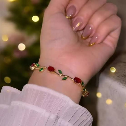 Red Floral Bracelet