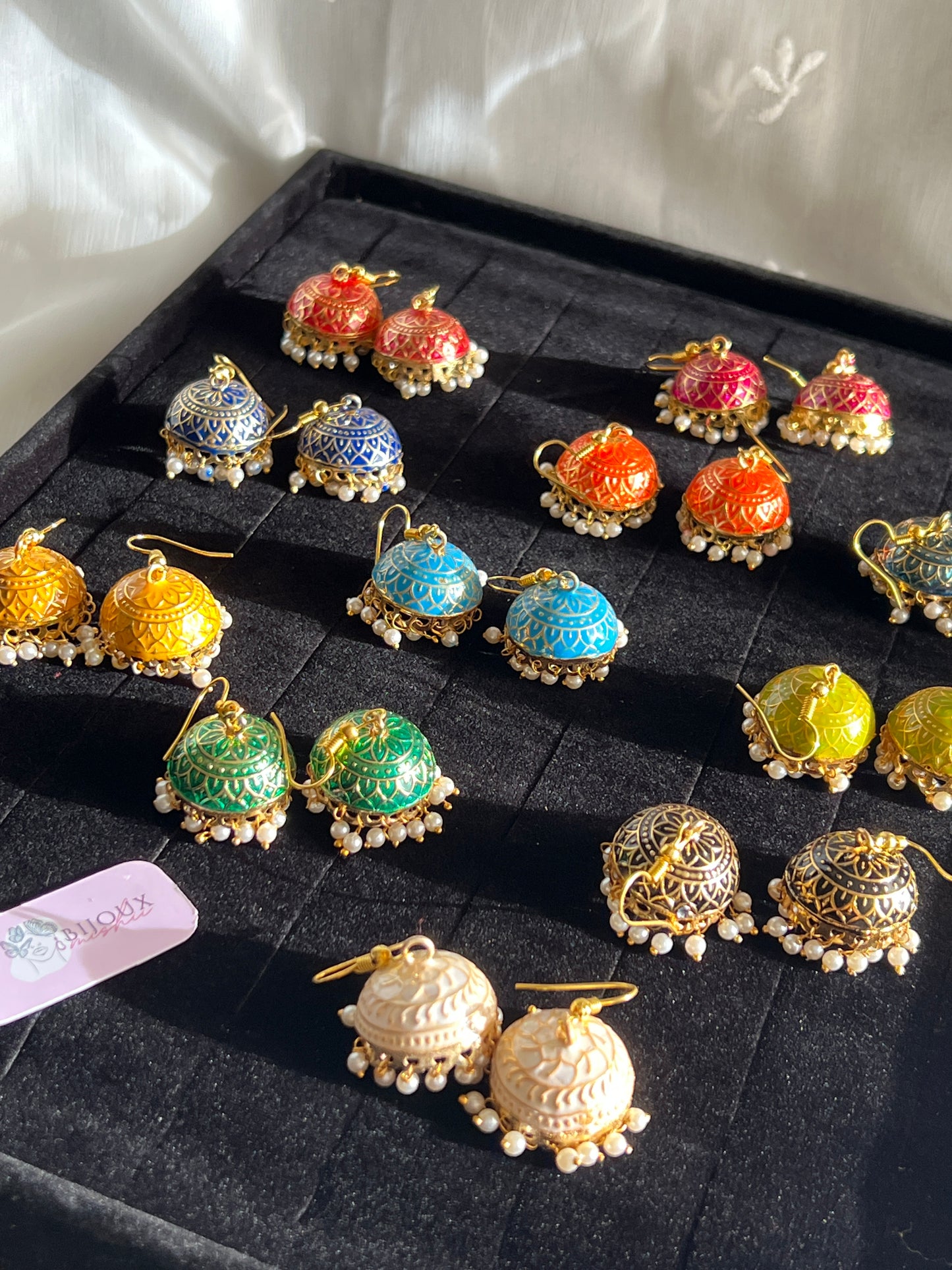 Multicolour Minakari Jhumkis
