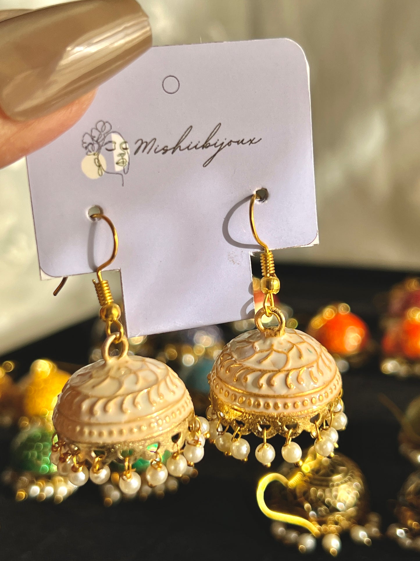 Multicolour Minakari Jhumkis