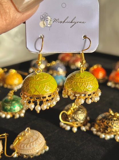Multicolour Minakari Jhumkis