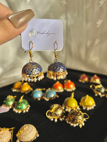 Multicolour Minakari Jhumkis