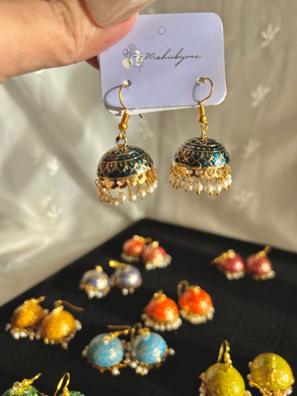 Multicolour Minakari Jhumkis