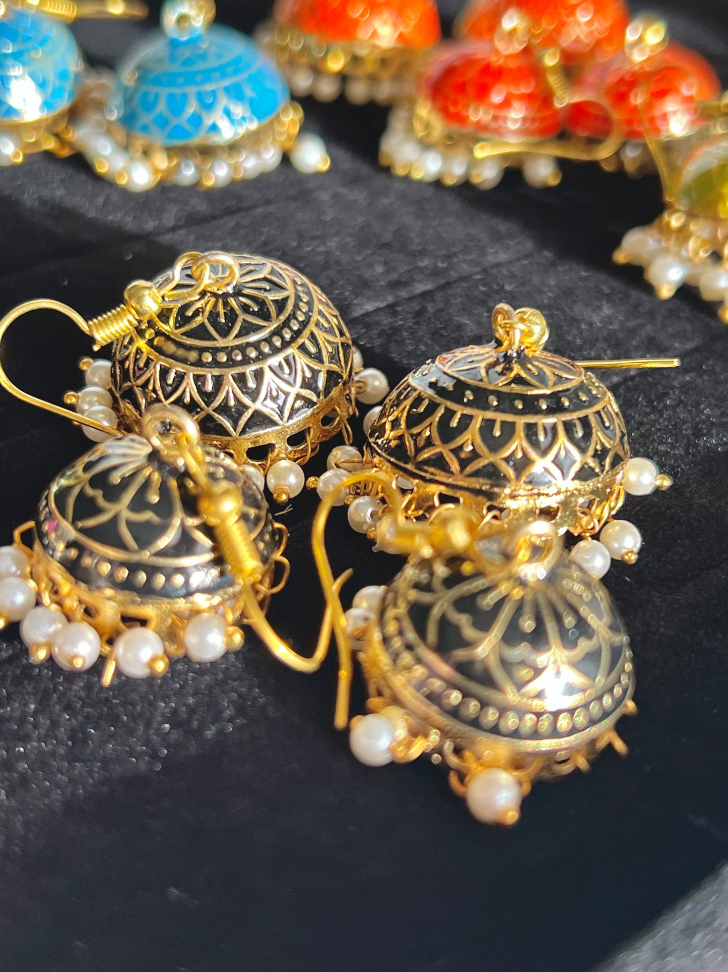 Multicolour Minakari Jhumkis