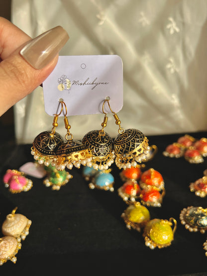 Multicolour Minakari Jhumkis