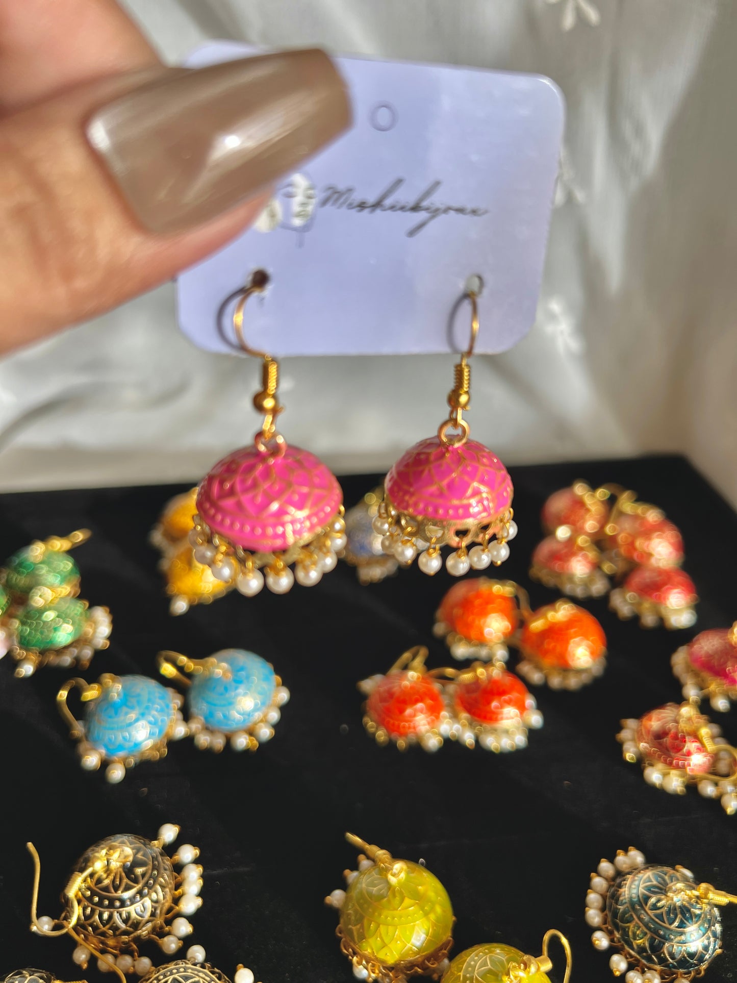 Multicolour Minakari Jhumkis