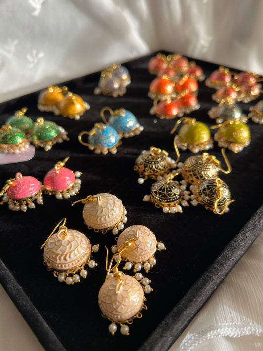 Multicolour Minakari Jhumkis
