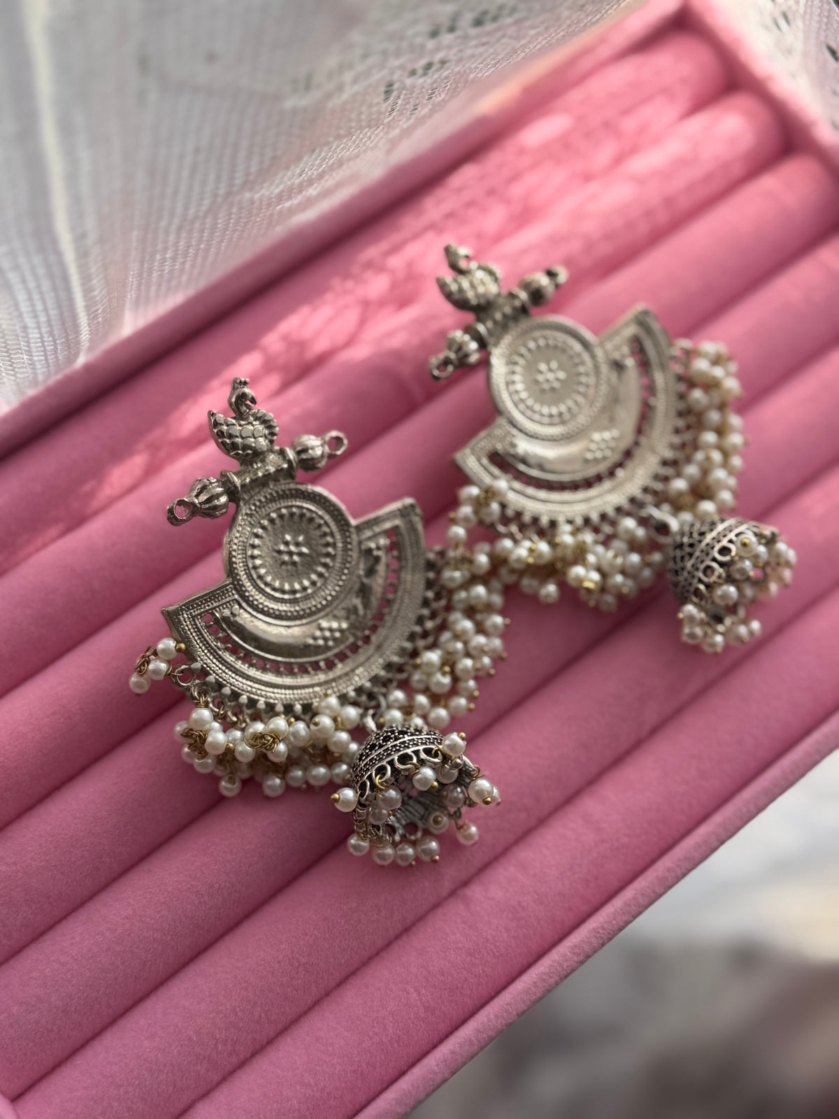 Elara Silver Jhumky