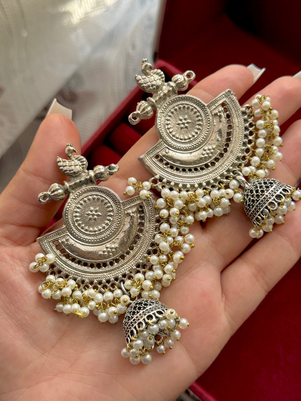 Elara Silver Jhumky