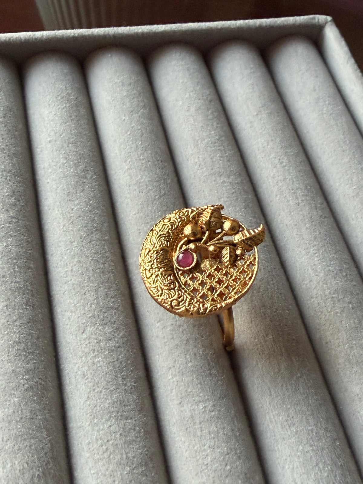 Ornate Floral Heart Ring