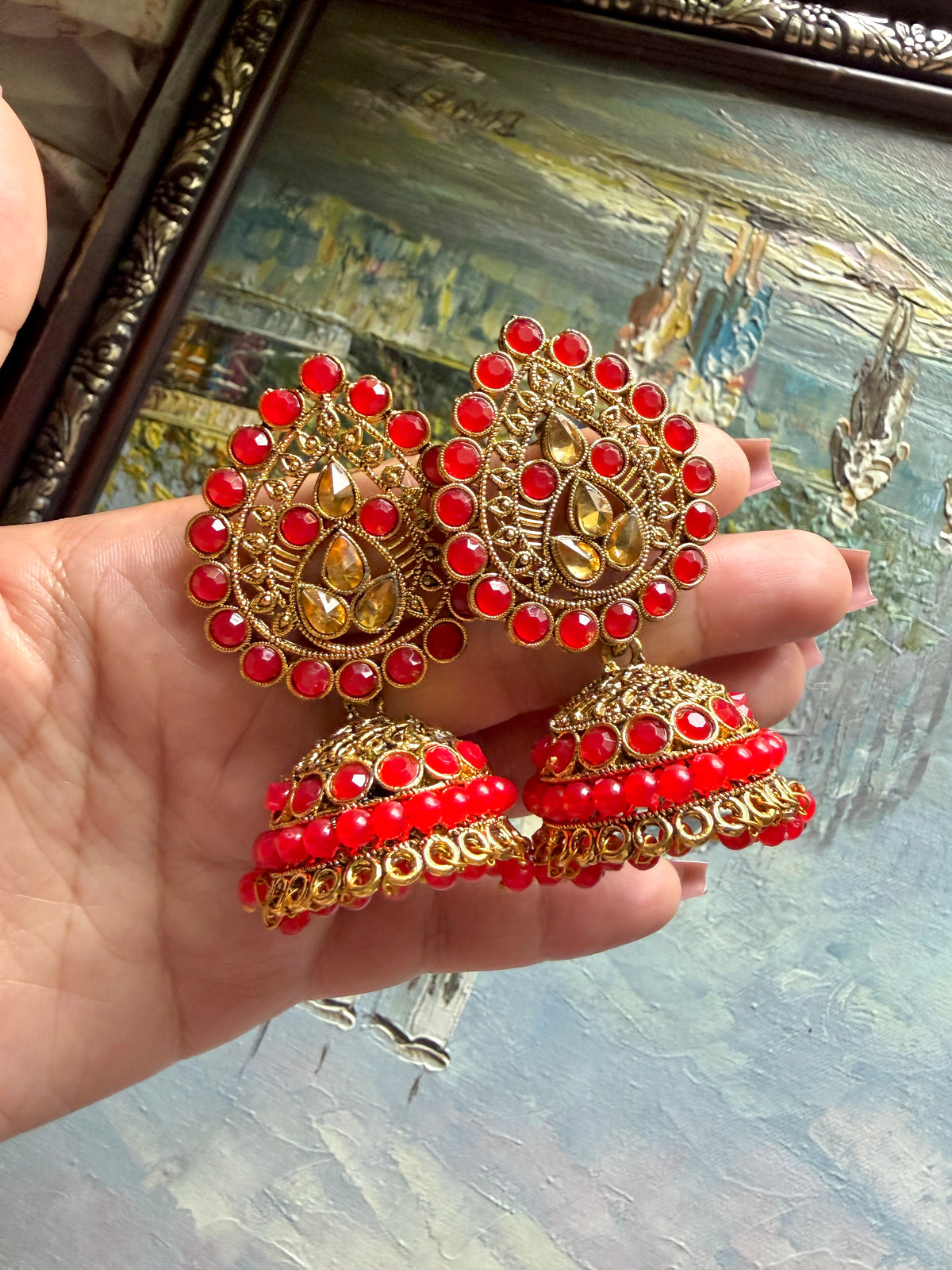 Rubby Red Jhumkay