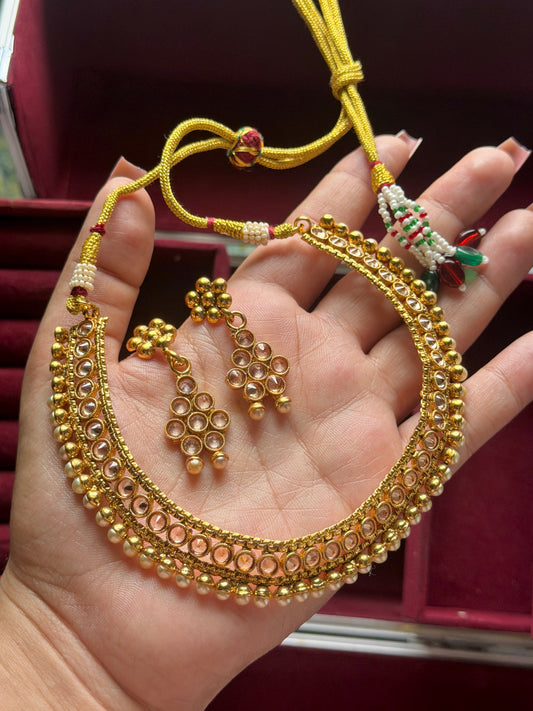 Imitation Kundan Antique Choker Set