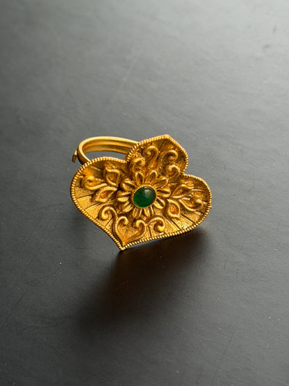 Ornate Floral Heart Ring