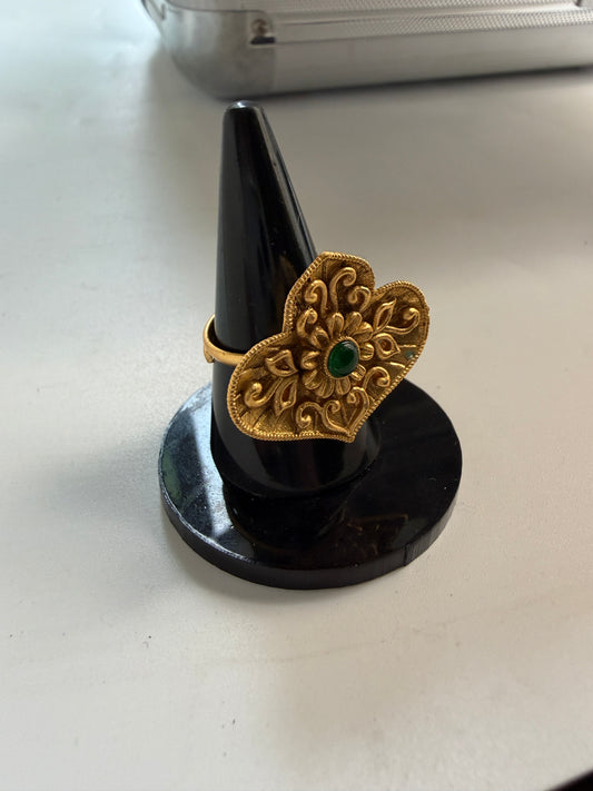 Ornate Floral Heart Ring